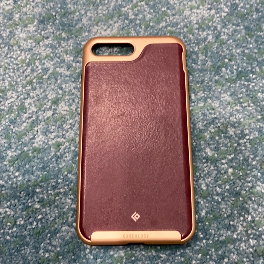 Maroon and Gold iPhone 7 Plus case